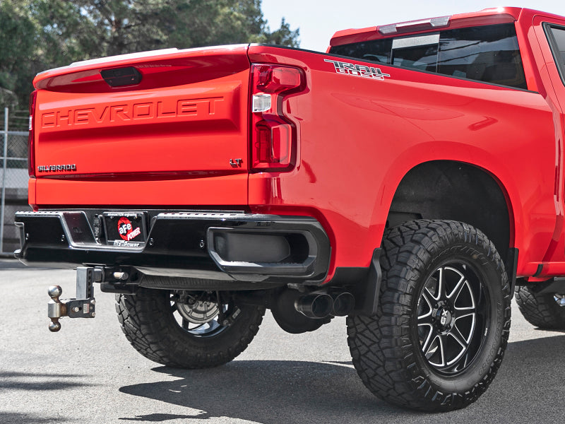 aFe Vulcan Series 3in 304SS Exhaust Cat-Back w/Blk Tip 2019 GM Silverado/Sierra 1500 V6-4.3L/V8-5.3L 49-34106-B 49-34106-B Photo - Mounted