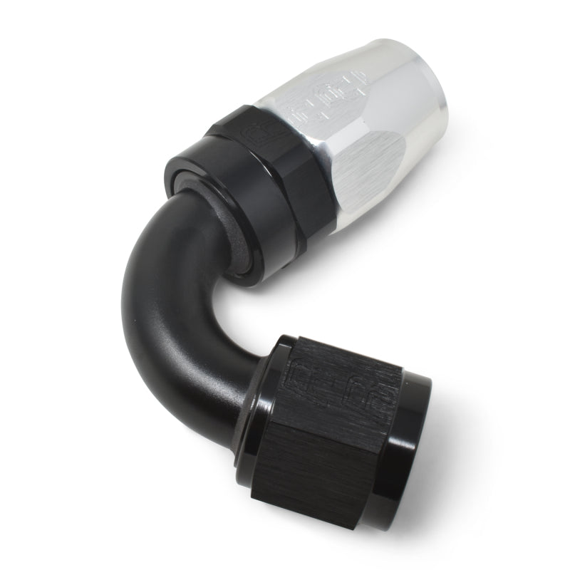 Russell Hose End #12 An Swivel 120 Degree Tight Radius Clr/Black Anodized 613433 Photo - out of package