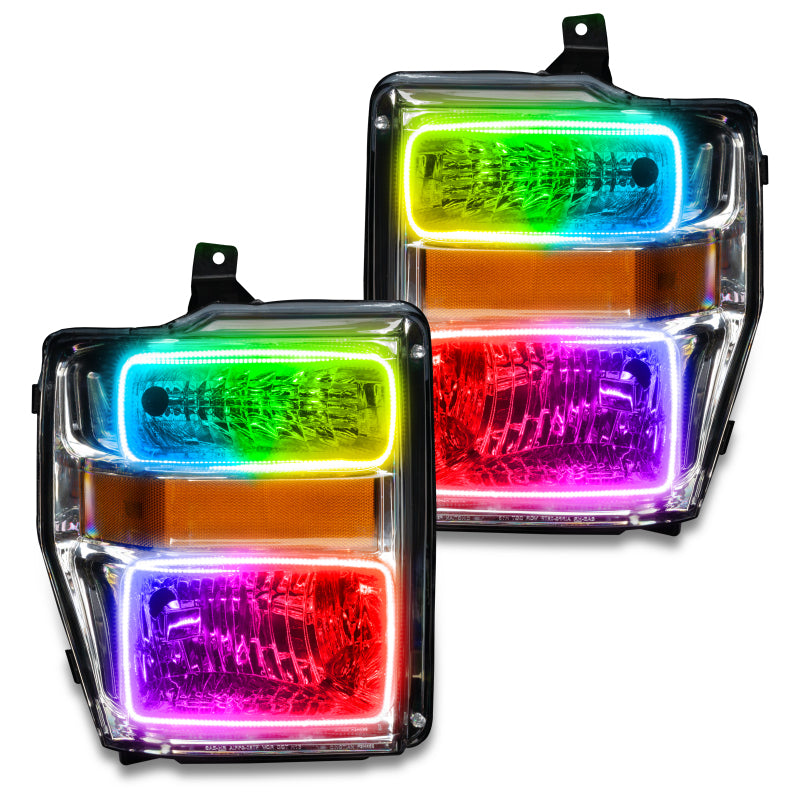 ORACLE Lighting Oracle 08-10 Ford F250/350 Pre-Assembled Halo Headlights- Chrome Housing - ColorSHIFT w/o Controller 7189-334 7189-334 Photo - Primary