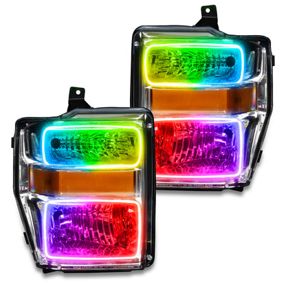 ORACLE Lighting Oracle 08-10 Ford F250/350 Pre-Assembled Halo Headlights- Chrome Housing - ColorSHIFT w/o Controller 7189-334 7189-334 Photo - Primary