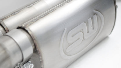 Stainless Works 2010-14 Ford Raptor Exhaust X-Pipe Turbo Resonator Front Passenger Rear Tire Exit FTR13CBFT FTR13CBFT Photo - Close Up