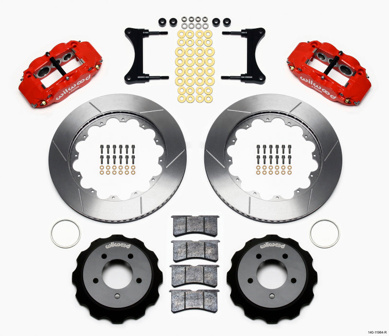 Wilwood Narrow Superlite 6R Front Hat Kit 14.00in Red 93-96 Mazda RX7 140-11964-R 140-11964-R Photo - Primary