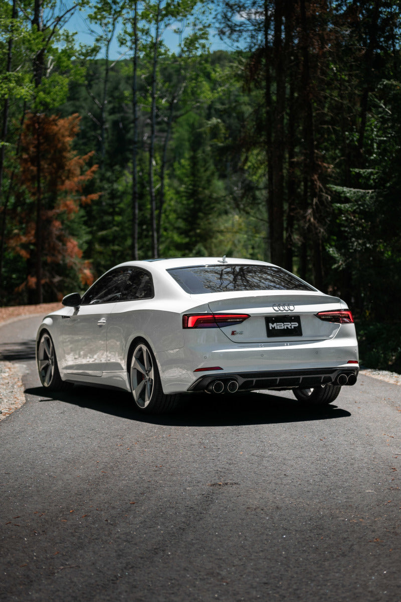 MBRP 18-21 Audi S5 Coupe/S4 Sedan T304 SS 2.5in Cat-Back Quad Rear Exit Exhaust - Carbon Fiber Tips S46073CF S46073CF Photo - lifestyle view
