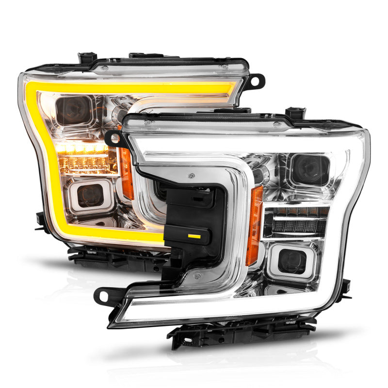ANZO 18-20 Ford F-150 (w/o Fctry LED) Full LED Proj Headlights w/Light Bar Swtchbk Seq. Chrome w/Int 111571 111571 User 1