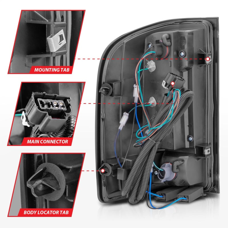 ANZO 2007-2013 Chevrolet Silverado1500/ 2500/ 3500 LED Tail Lights w/ Light Bar Black Housing Smoke 311381 311381 Photo - Unmounted