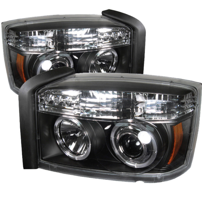 Spyder Dodge Dakota 05-07 Projector Headlights LED Halo Black High H1 Low H1 PRO-YD-DDAK05-BK 5009760 5009760 Photo - Primary