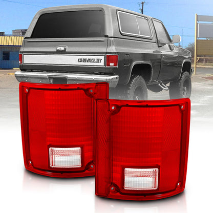 ANZO 1978-1991 Chevy Blazer Taillight Red/Clear Lens w/o Chrome Trim Fleetside (OE Replacement) 311317 311317 Photo - Primary