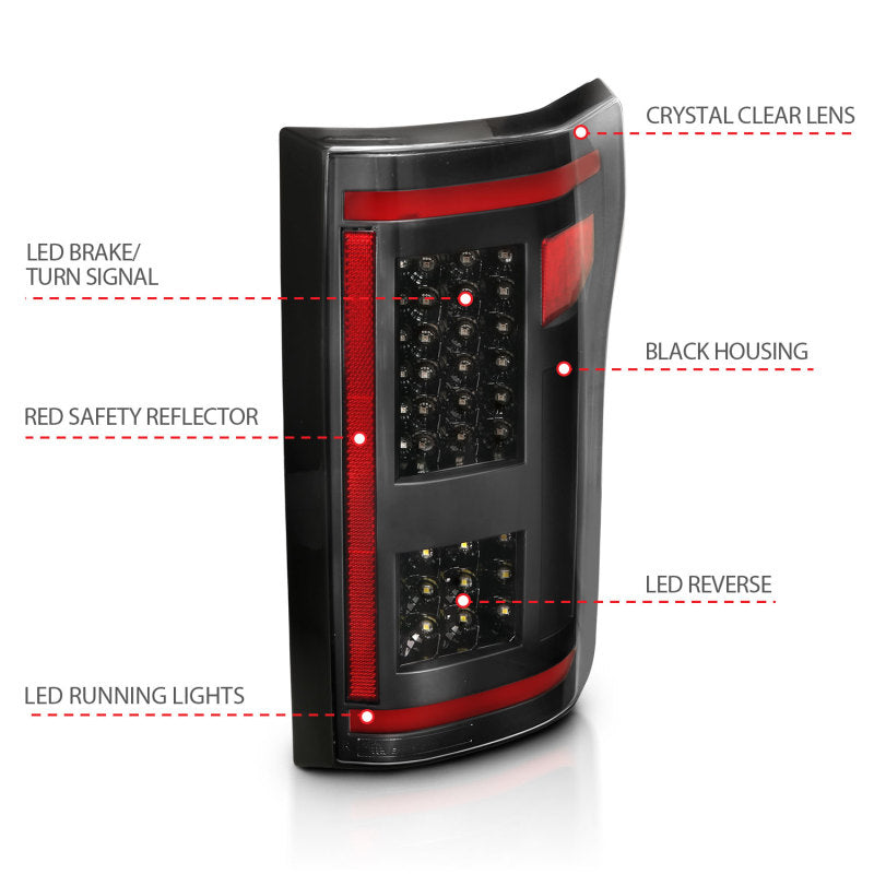 ANZO 15-17 Ford F-150 LED Taillights Black w/ Sequential 311293 311293 Photo - Unmounted