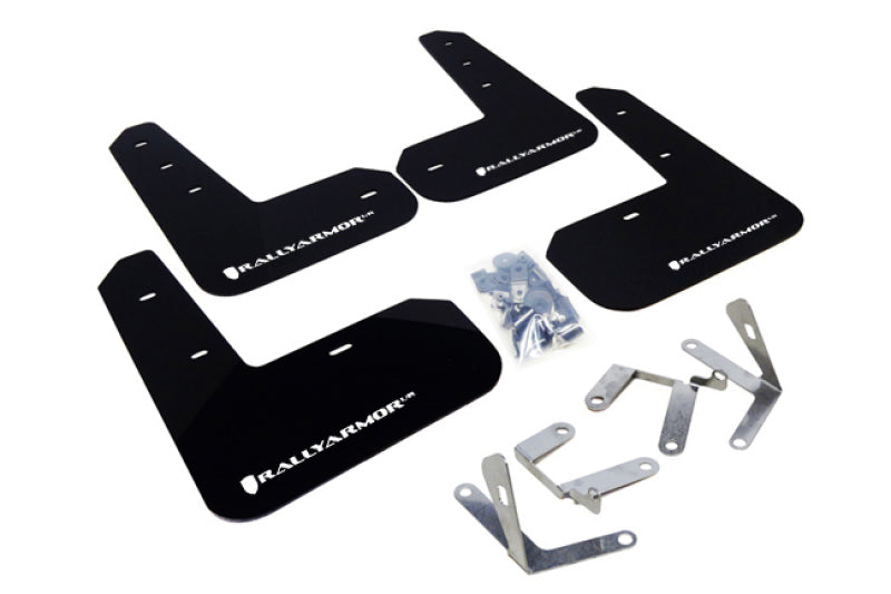 Rally Armor Mud Flap White Logo - FR-S BRZ MF23-UR-BLK/WH Photo - Primary