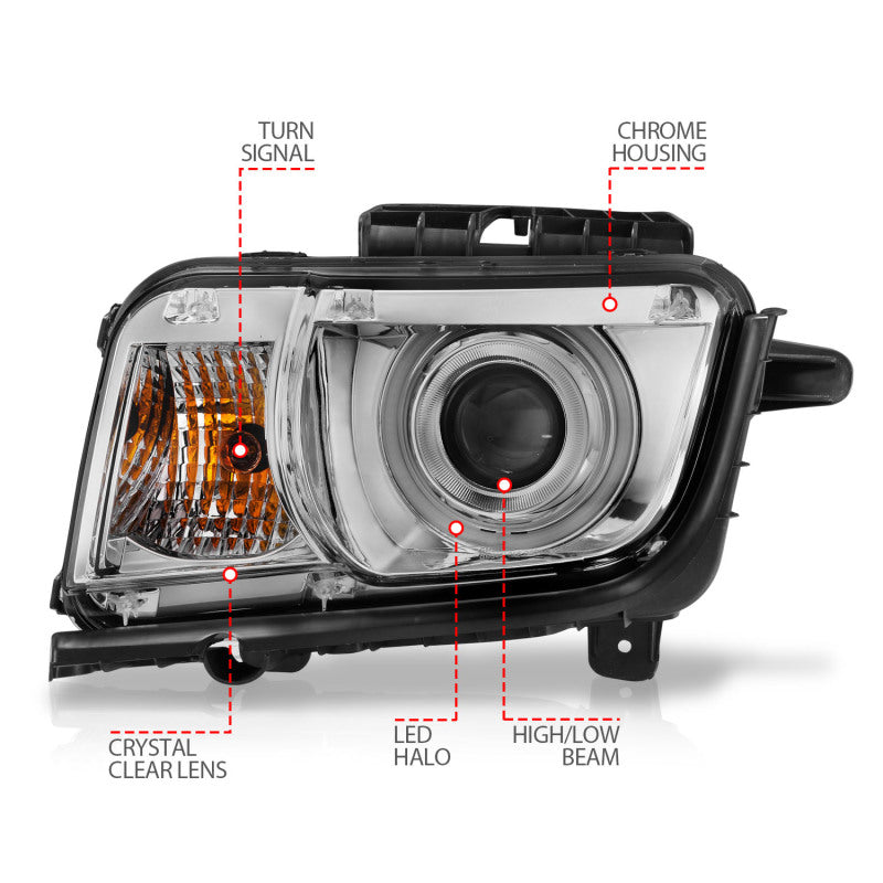 Anzo 2010-2013 Chevrolet Camaro Projector Headlights w/ Halo Chrome (CCFL) 121311 Photo - Unmounted