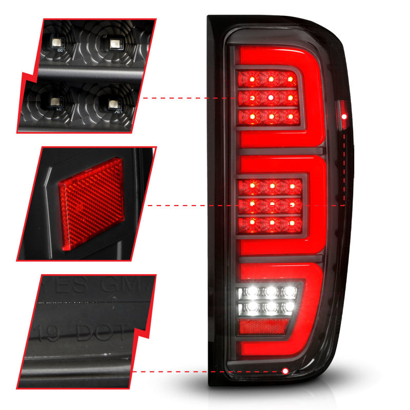 ANZO 19-23 GMC Sierra 1500/2500HD/3500HD Black Replacement Full LED Bar Tail Light 311457 311457 Photo - Unmounted