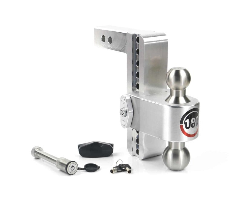 Weigh Safe 180 Hitch 8in Drop Hitch & 2in Shank (10K/12.5K GTWR) w/WS05 - Aluminum LTB8-2-KA