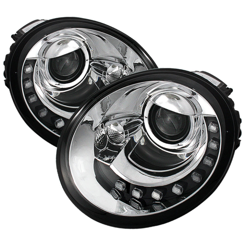 Spyder Volkswagen Beetle 1998-2005 Projector Headlights DRL Chrome PRO-YD-VB98-DRL-C 5080554 5080554 Photo - Primary