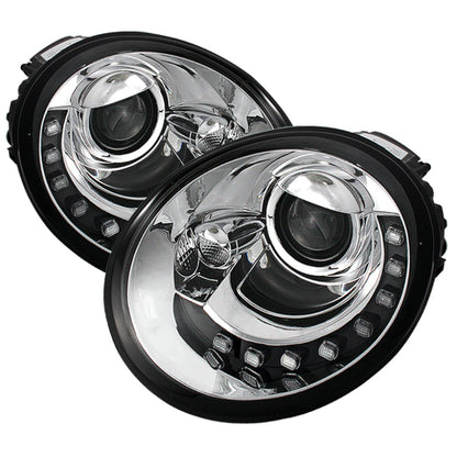 Spyder Volkswagen Beetle 1998-2005 Projector Headlights DRL Chrome PRO-YD-VB98-DRL-C 5080554 5080554 Photo - Primary