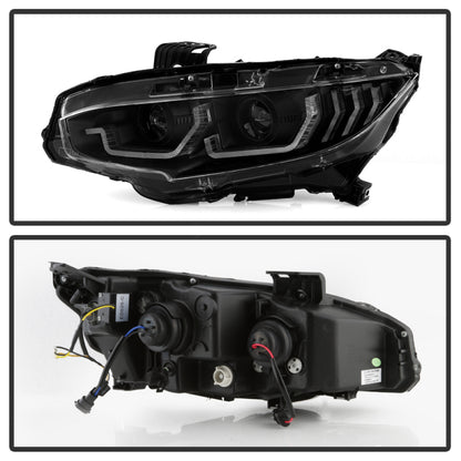 Spyder Honda Civic 16- 2DR/4DR/Hatchback Projector Headlights - Black PRO-YD-HC16SI-SEQGR-BK 5087867 5087867 User 1