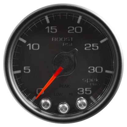 Autometer Spek-Pro Gauge Boost 2 1/16in 35psi Stepper Motor W/Peak & Warn Black/Black P30332 P30332 User 2