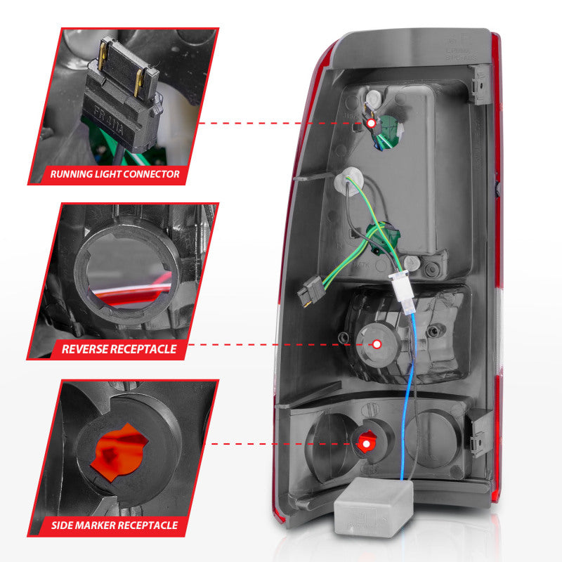 Anzo 2003-2006 Chevrolet Silverado 1500 LED Taillights Red/Clear 311007 Photo - Unmounted