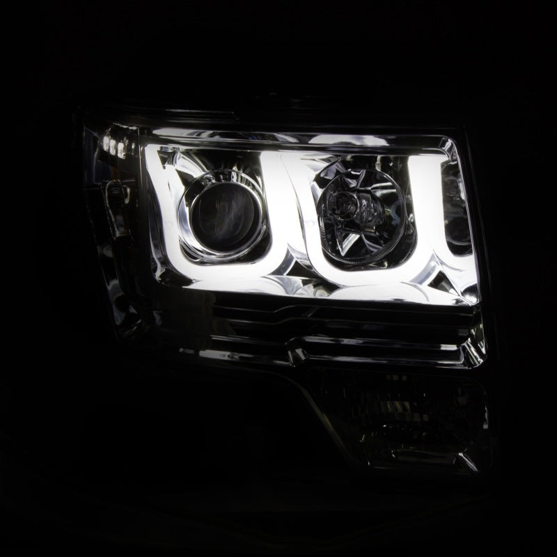 Anzo 2009-2014 Ford F-150 Projector Headlights w/ U-Bar Chrome 111264 Photo - Mounted
