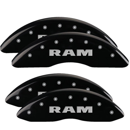 MGP 4 Caliper Covers Engraved Front & Rear RAM Black finish silver ch 12124SRAMBK 12124SRAMBK Photo - Primary