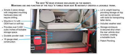 Tuffy Products Tuffy Yj Tailgate Security Enclosure- 01Blk 8795 Yj Wg 297-01 297-01 Photo - Close Up