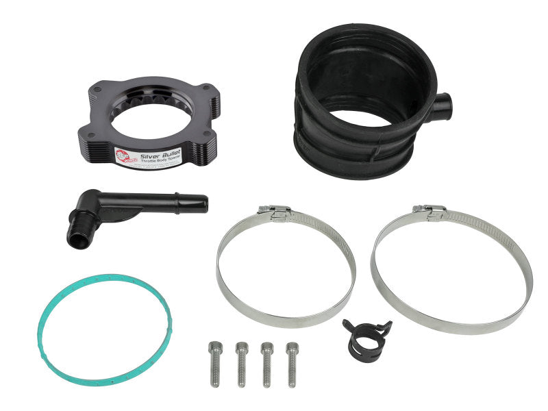 aFe 2020 Vette C8 Silver Bullet Aluminum Throttle Body Spacer / Works With Factory Intake Only - Blk 46-34017B 46-34017B Photo - Unmounted