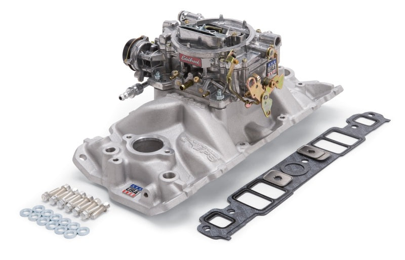 Edelbrock Manifold and Carb Kit, Performer EPS, Small Block Chevrolet, 1957-1986 2021 Photo - Unmounted