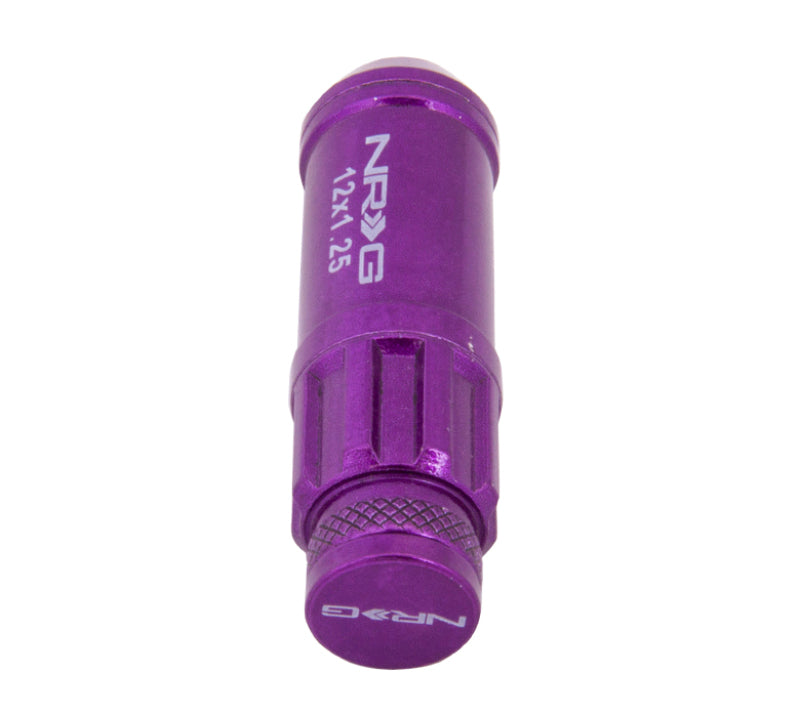 NRG M12 x 1.25 Steal Lug Nut w/ dust cap cover Set 21 pc Purple LN-LS710PP-21 Photo - Primary