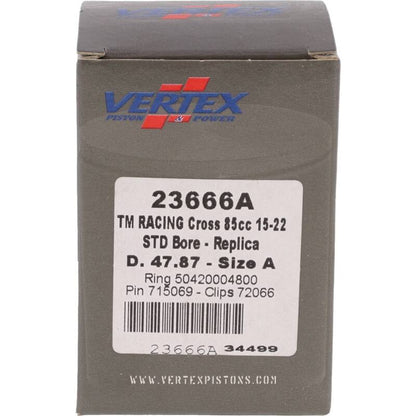 Vertex Pistons Vertex Piston 08-14 TM MX 85 85cc Cast Replica Piston Kit 23666A 23666A Photo - Primary