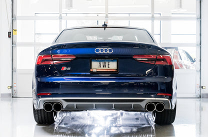 AWE Tuning Audi B9 S5 Coupe 3.0T Track Edition Exhaust - Chrome Silver Tips (102mm) 3010-42064 3010-42064 Photo - Mounted