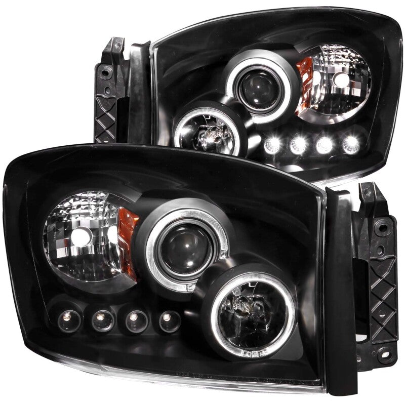 Anzo 2006-2008 Dodge Ram 1500 Projector Headlights w/ Halo Black 111209 Photo - Primary