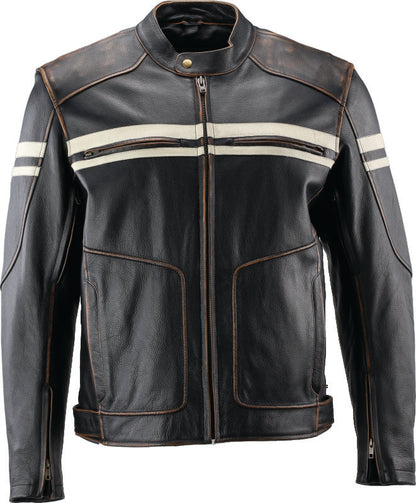 Kuryakyn Leather By River Road Hoodlum Vintage Leather Jacket Black - Small 094382 094382 Photo - Primary