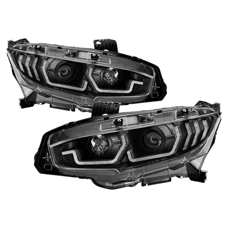 Spyder Honda Civic 16- 2DR/4DR/Hatchback Projector Headlights - Black PRO-YD-HC16SI-SEQGR-BK 5087867 5087867 User 1