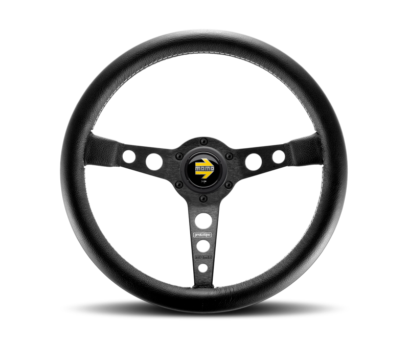 Momo Prototipo Black Leather Black Spoke Steering Wheel 350mm PRO35BK2B User 1