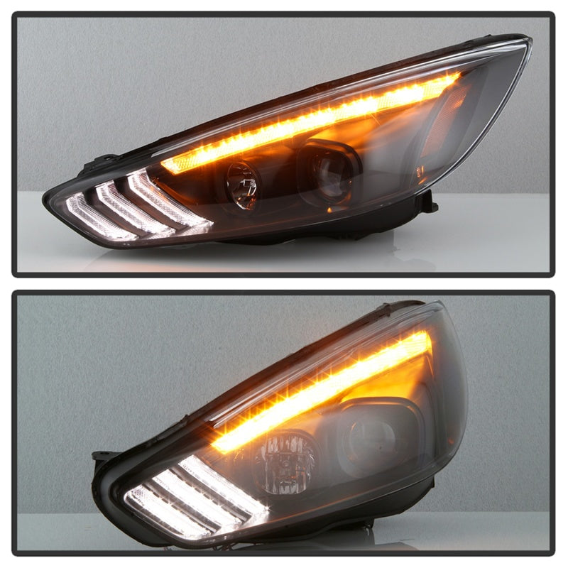 Spyder 15-18 Ford Focus Projector Headlights - Seq Turn Light Bar - Black PRO-YD-FF15-LBSEQ-BK 5086105 5086105 Photo - Unmounted