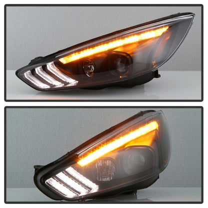 Spyder 15-18 Ford Focus Projector Headlights - Seq Turn Light Bar - Black PRO-YD-FF15-LBSEQ-BK 5086105 5086105 Photo - Unmounted