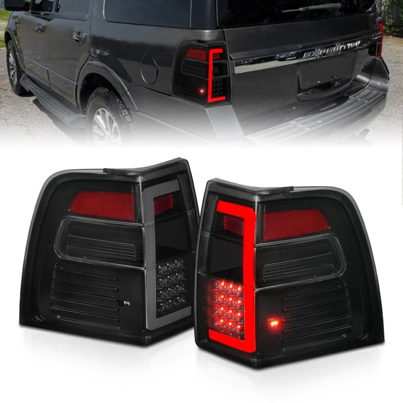 ANZO 07-17 Ford Expedition LED Taillights w/ Light Bar Black Housing Smoke Lens 311409 311409 Photo - Primary