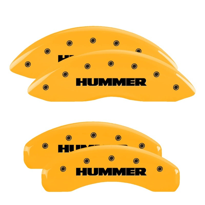 MGP 4 Caliper Covers Engraved Front & Rear Hummer Yellow Finish Black Char 2005 Hummer H2 52002SHUMYL 52002SHUMYL Photo - Primary