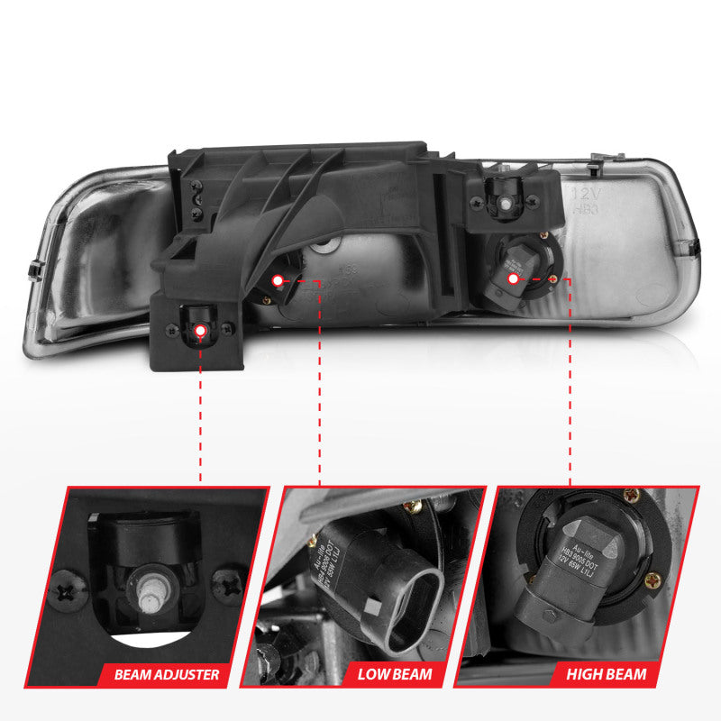 Anzo 1999-2002 Chevrolet Silverado 1500 Crystal Headlights Chrome 111011 User 5