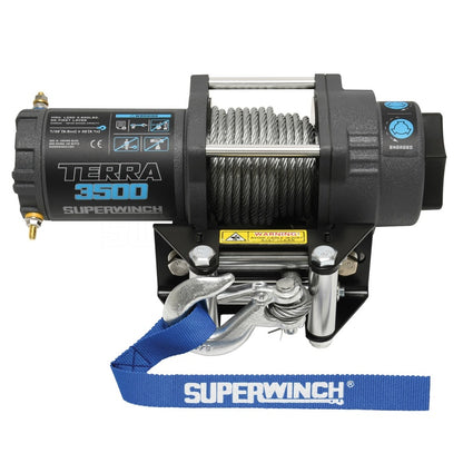 Superwinch 3500 LBS 12V DC 7/32 in x 32 ft Steel Rope Terra 3500 Winch - Gray Wrinkle 1135260 1135260 Photo - Unmounted