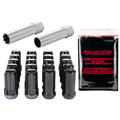 McGard SplineDrive Tuner 5 Lug Install Kit w/Locks & Tool (Cone) 1/2-20 / 13/16 Hex / 1.6in. L - Blk 65540BK 65540BK Photo - out of package
