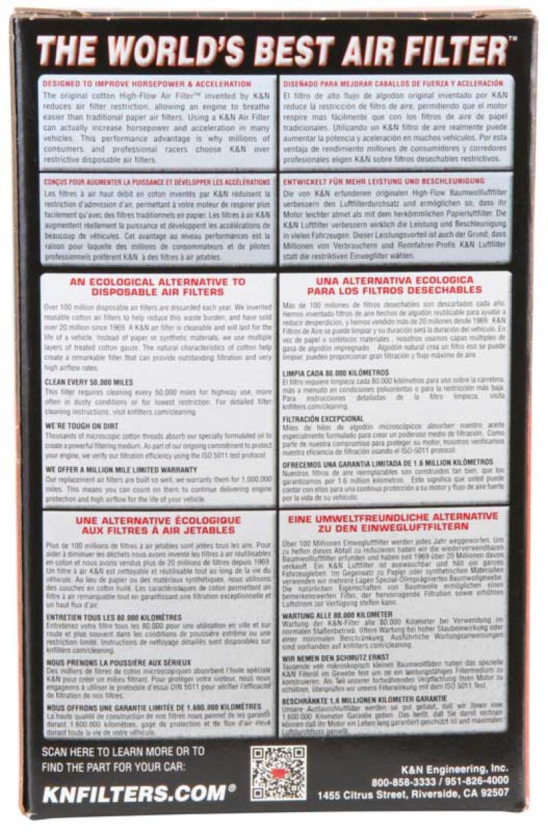 K&N Engineering Clamp On Air Filter KNERC-2900 RC-2900 Photo - in package