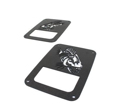 Fishbone Offroad 07-18 Jeep Wrangler JK - Black Textured Powdercoat Tail Light Covers FB31043 FB31043 Photo - out of package