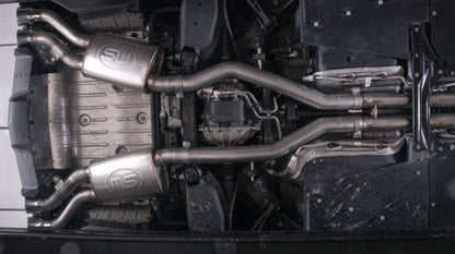 Stainless Works 2016-18 Cadillac CTS-V Sedan Catback System Resonated X-Pipe Dual-Mode Mufflers CTSV16CB CTSV16CB Photo - Mounted