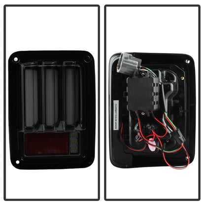 Spyder 07-16 Jeep Wrangler Verison 2 Light Bar LED Tail Lights - Smoke (ALT-YD-JWA07V2-LBLED-BSM) 5084781 5084781 Photo - Unmounted