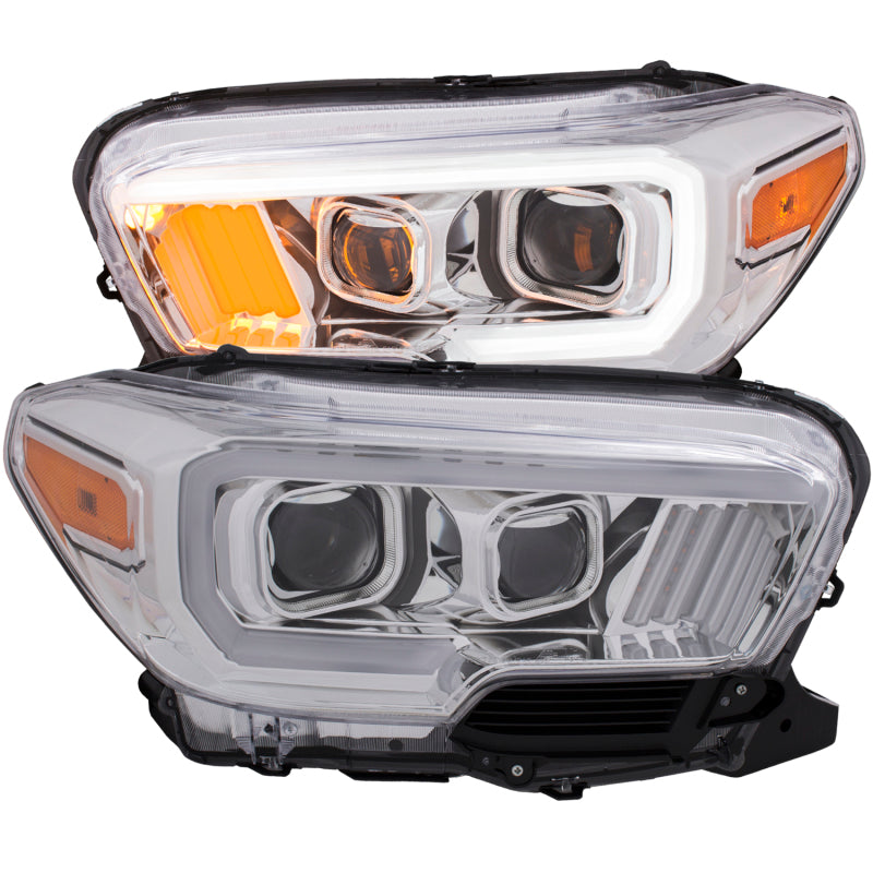 Anzo Toyota Tacoma 16-18 Projector Plank Style Headlight Chrome w/ Amber 111378 Photo - Primary