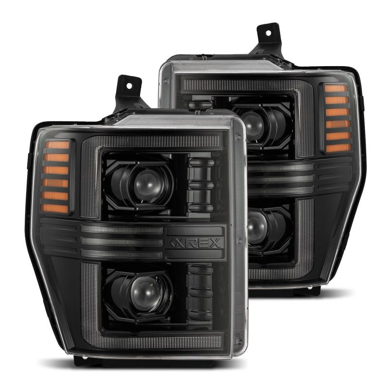 AlphaRex 08-10 Ford F250-550 PRO-Series Projector headlights Alpha-Black w/Activ Light/Seq Signal 880309 880309 Photo - Primary