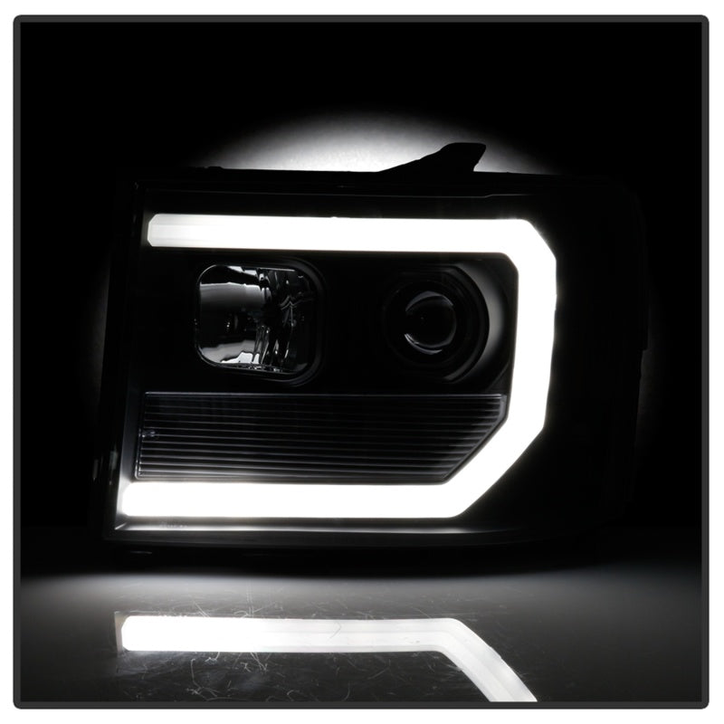 Spyder 07-13 GMC Sierra 1500-3500 Ver 2 Proj Headlights - DRL LED - All Blk PRO-YD-GS07V2-LBDRL-BKV2 5086037 5086037 Photo - Unmounted