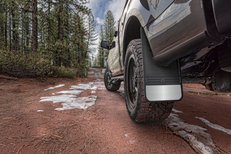 Husky Liners Universal 12in Wide Black Rubber Rear Mud Flaps w/o Weight 55100 55100 Photo - lifestyle view