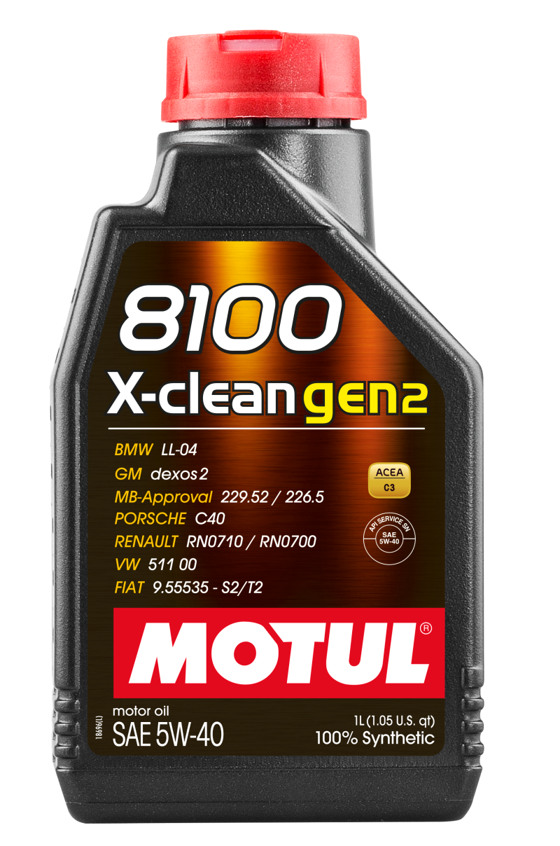 Motul 1L Synthetic Engine Oil 8100 X-CLEAN Gen 2 5W40 109761 109761 Photo - Primary