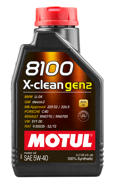 Motul 1L Synthetic Engine Oil 8100 X-CLEAN Gen 2 5W40 109761 109761 Photo - Primary